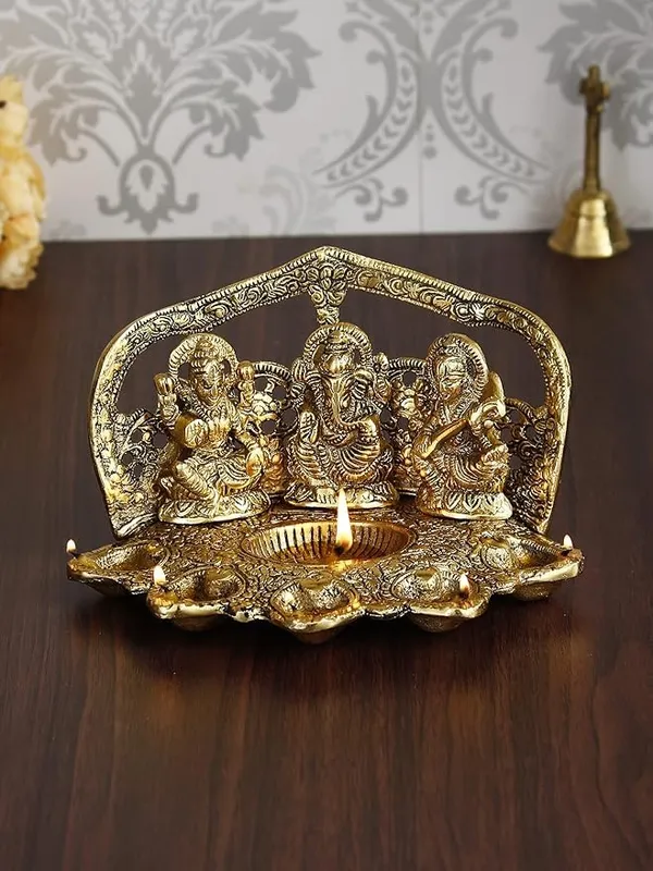 Golden_Metal_Glossy_Modern_Rectangular_Laxmi_Ganesh_Saraswati_Idol_For_Grandparents_Day_Wedding_Diwali_Anniversary