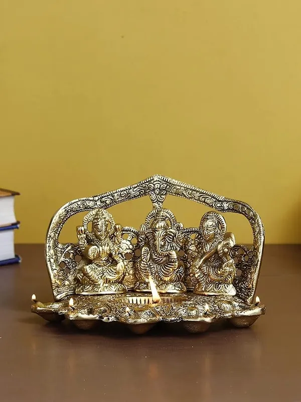 Golden_Metal_Glossy_Modern_Rectangular_Laxmi_Ganesh_Saraswati_Idol_For_Grandparents_Day_Wedding_Diwali_Anniversary