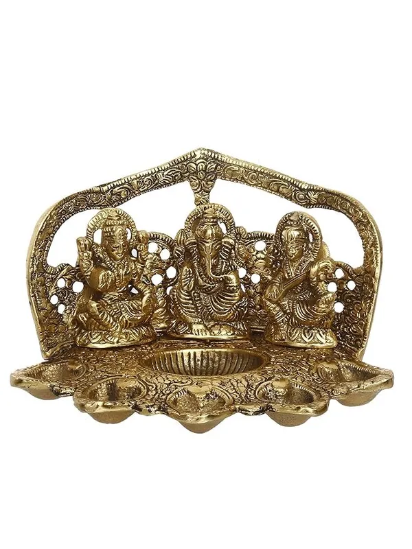 Golden_Metal_Glossy_Modern_Rectangular_Laxmi_Ganesh_Saraswati_Idol_For_Grandparents_Day_Wedding_Diwali_Anniversary