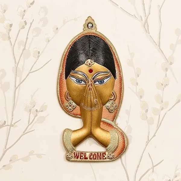 Metal_Glossy_Traditional_Novelty_Namaste_Lady_For_Decorative