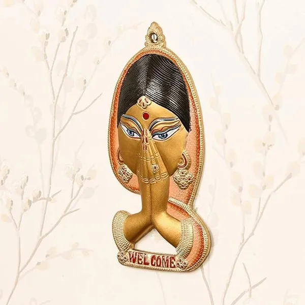Metal_Glossy_Traditional_Novelty_Namaste_Lady_For_Decorative
