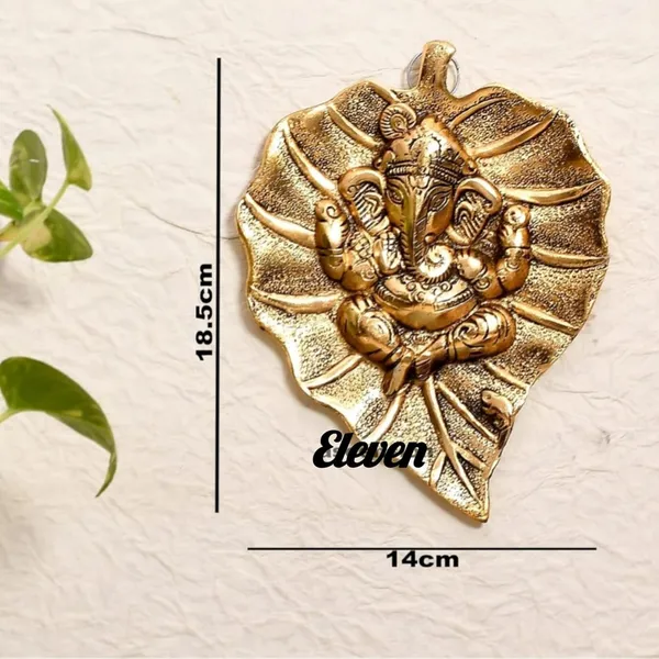 Golden_Brass_Polished_Art_Deco_Hanging_Ganesh_Leaf_For_Hindu_Festival_Day_Pooja