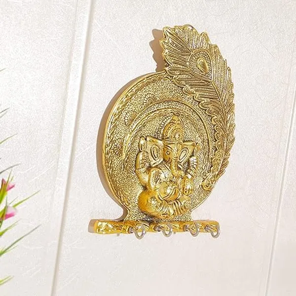 Golden_Brass_Polished_Stylish_Ganpati_Key_Holder_For_Bachelor_Party_Birthday