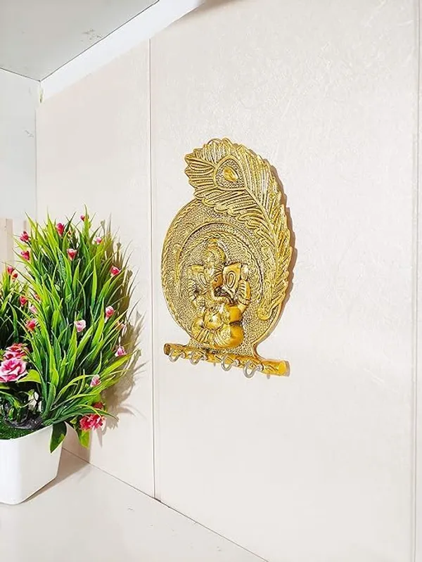 Golden_Brass_Polished_Stylish_Ganpati_Key_Holder_For_Bachelor_Party_Birthday