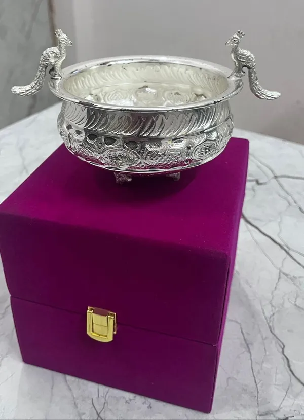 German_Silver_Bowl_|_Aluminium_Urli_Pot_for_Floating_Flowers_and_Tea_Light_Candles_Home_Office