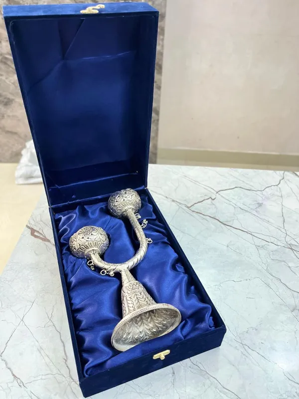 German_Silver_Candle/Diya_Tree_Stand_with_Peacock_for_Home_&_Festival_Decor_&_Pooja_-_(Size_-_12"_H_x_4"_W_x_5"_L,_Each)_-_Pack_of_1pcs