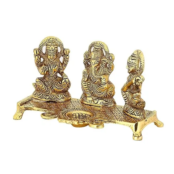 Golden_Metal_Glossy_Modern_Rectangular_Laxmi_Ganesh_Saraswati_For_Wedding_Grandparents_Day_Father_S_Day_Diwali