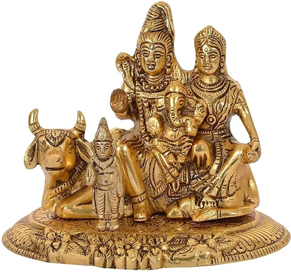 Metal_Shiv_Parivar_Idols_Sitting_On_Nandi_Showpiece