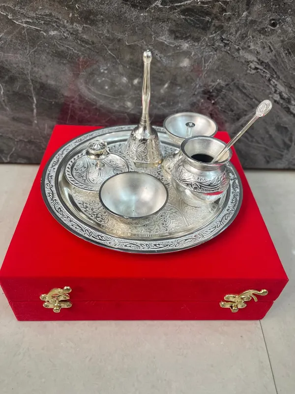 Silver_Plated_Puja_Thali_Set,_Occasional_Gift,_Puja_Thali_Decorative,_Wedding_Gift,
