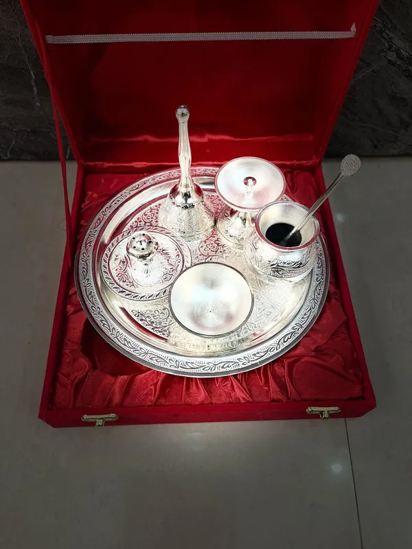 Silver_Plated_Puja_Thali_Set,_Occasional_Gift,_Puja_Thali_Decorative,_Wedding_Gift,