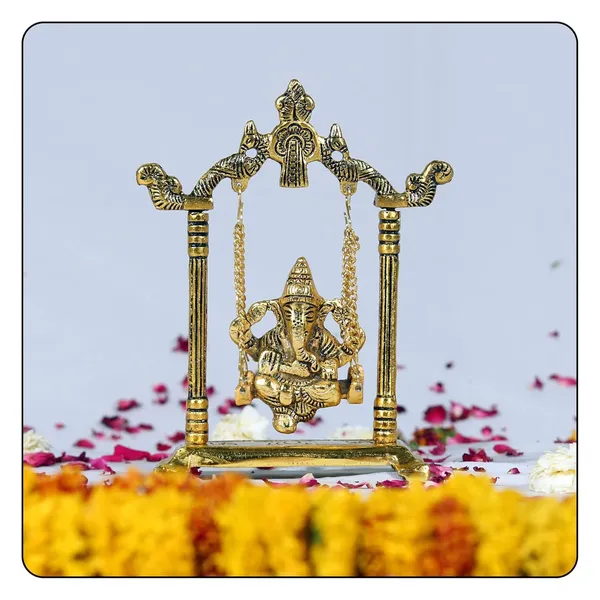 Golden_Metal_Solidantique_Novelty_Ganesha_For_Wedding