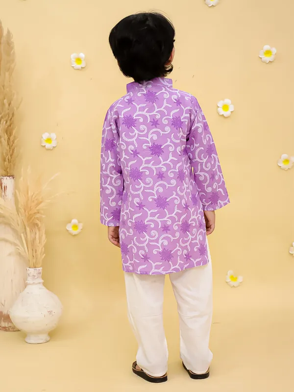 Junitos__Cotton_Woven_Full_Sleeves_paisley_Printed__Kurta_Pajama-_Purple