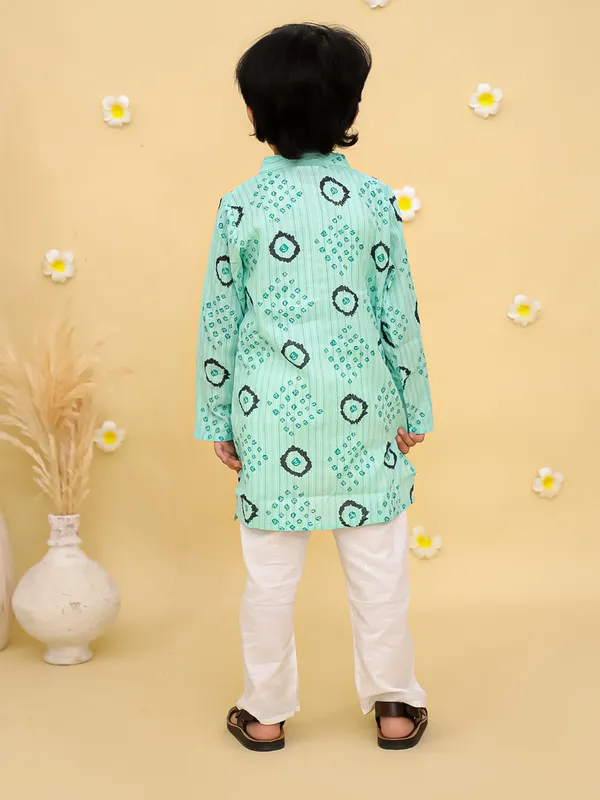Junitos__Cotton_Woven_Full_Sleeves_paisley_Printed__Kurta_Pajama-Green
