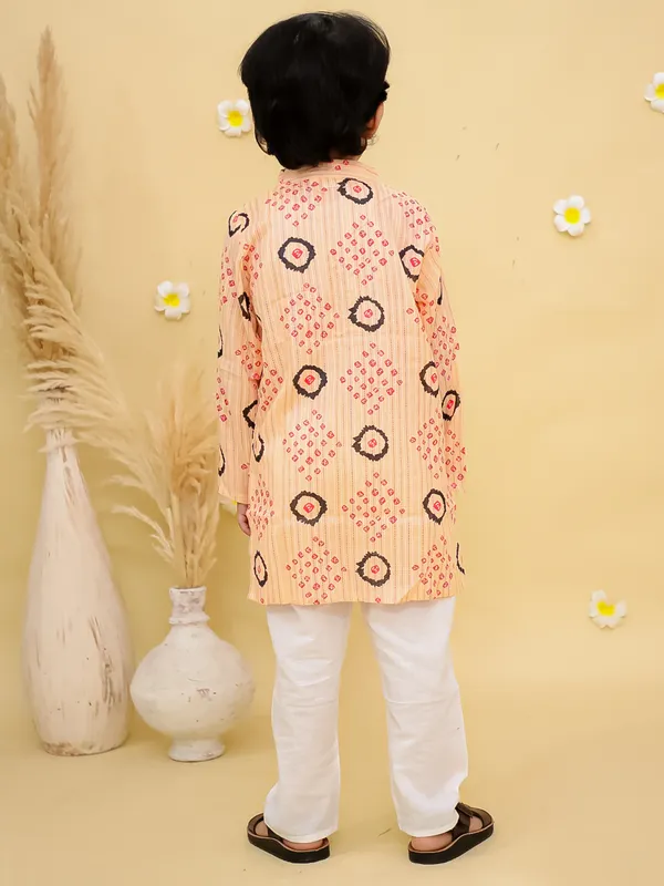 Junitos__Cotton_Woven_Full_Sleeves_paisley_Printed__Kurta_Pajama-Peach