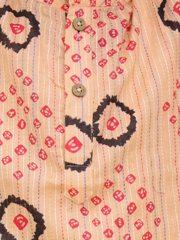Junitos__Cotton_Woven_Full_Sleeves_paisley_Printed__Kurta_Pajama-Peach