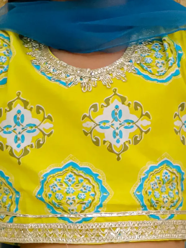 Junitos_Cotton_Woven__Short_Sleeve_Chevron_Printed__Lehenga_Choli_Dupatta_-Blue