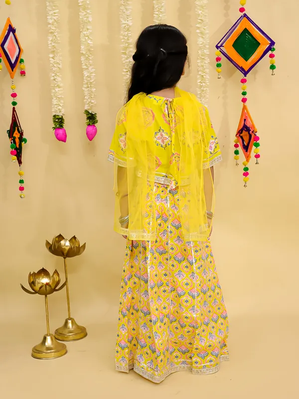 Junitos_Cotton_Woven__Short_Sleeve_Chevron_Printed__Lehenga_Choli_Dupatta_-Yellow