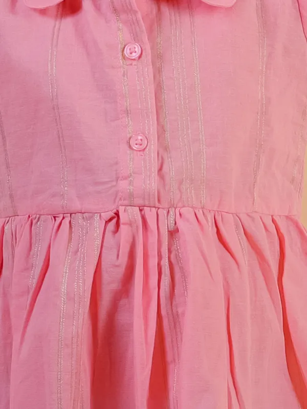 Light_Orange_Cotton_Lurex_Fit_And_Flare_Dress