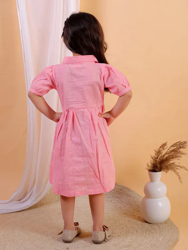 Light_Orange_Cotton_Lurex_Fit_And_Flare_Dress