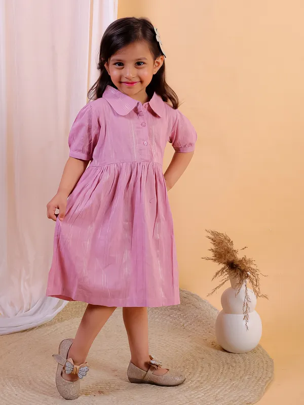 Light_Voilet_Cotton_Lurex_Fit_And_Flare_Dress