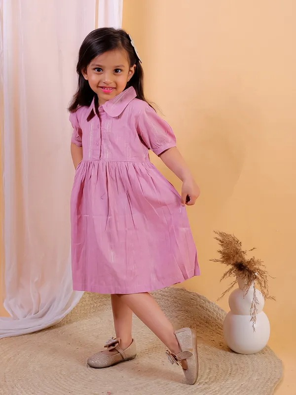Light_Voilet_Cotton_Lurex_Fit_And_Flare_Dress