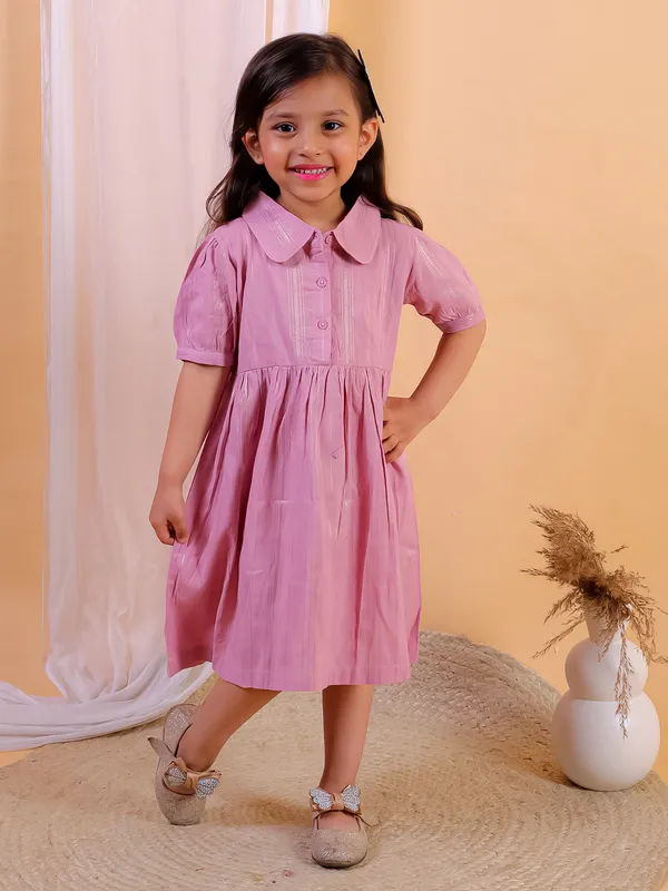 Light_Voilet_Cotton_Lurex_Fit_And_Flare_Dress
