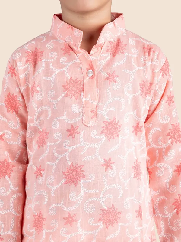 Orange_Printed_Cotton_Straight_Kurta_With_Pyjamas