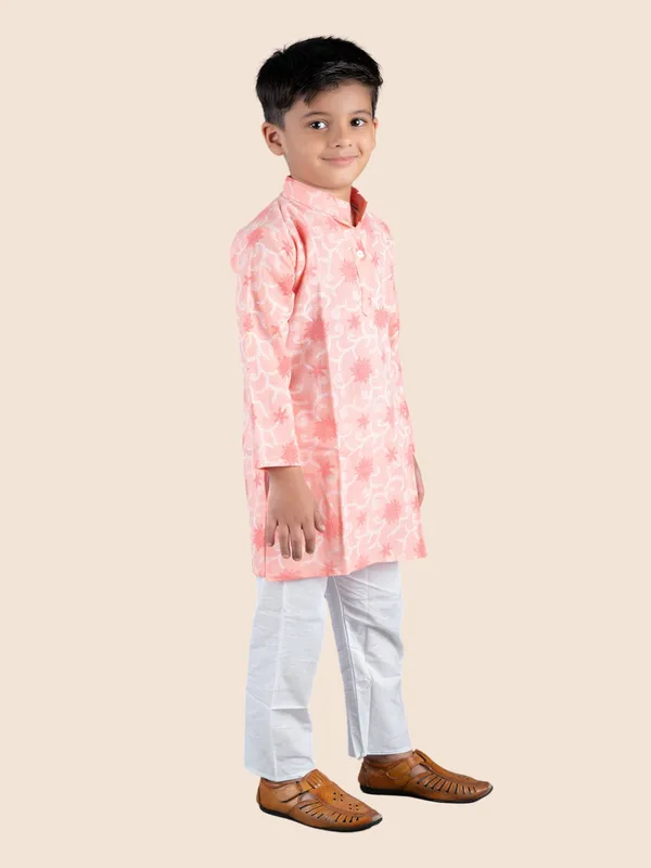 Orange_Printed_Cotton_Straight_Kurta_With_Pyjamas