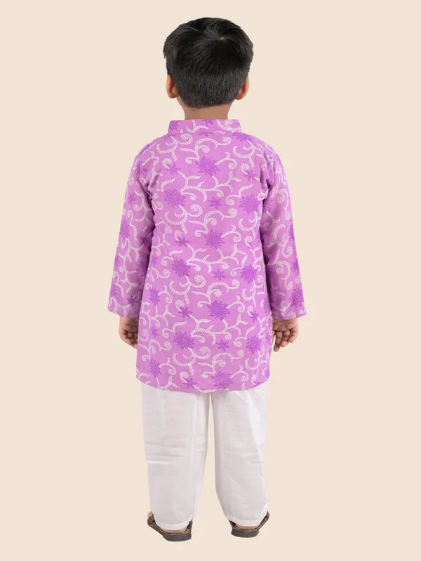 Purple_Printed_Cotton_Straight_Kurta_With_Pyjamas