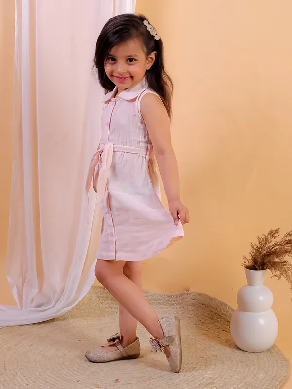 Cream_Solid_Double_Gauze_Cotton_Sleeveless_Dress