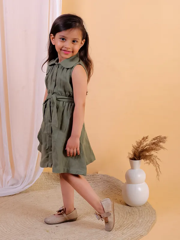 Green_Solid_Double_Gauze_Cotton_Sleeveless_Dress