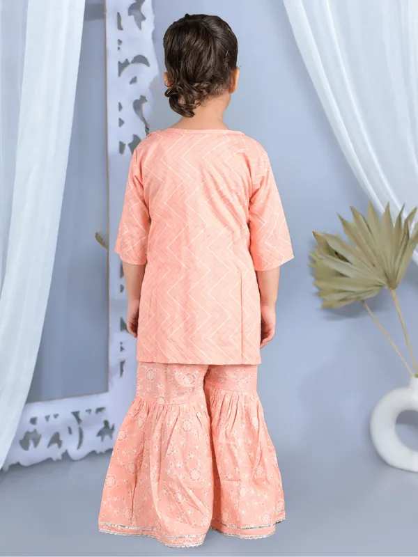 Orange_Printed_Straight_Viscose_Kurti_With_Sharara