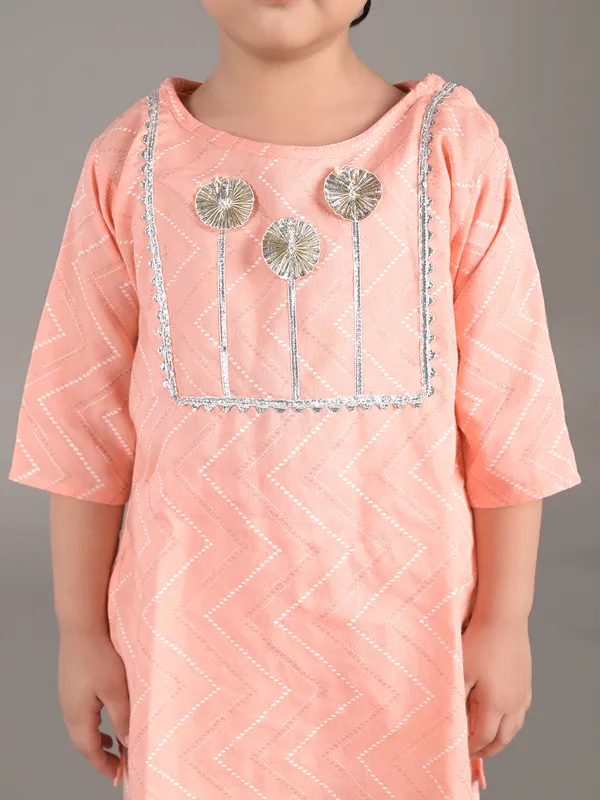 Orange_Printed_Straight_Viscose_Kurti_With_Sharara
