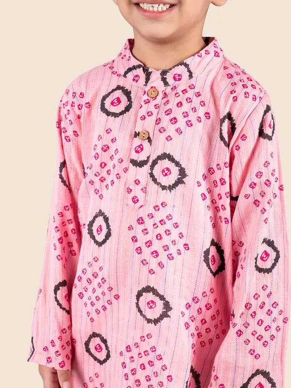 Pink_Printed_Kantha_Woven_Cotton_Kurta_With_Pyjamas