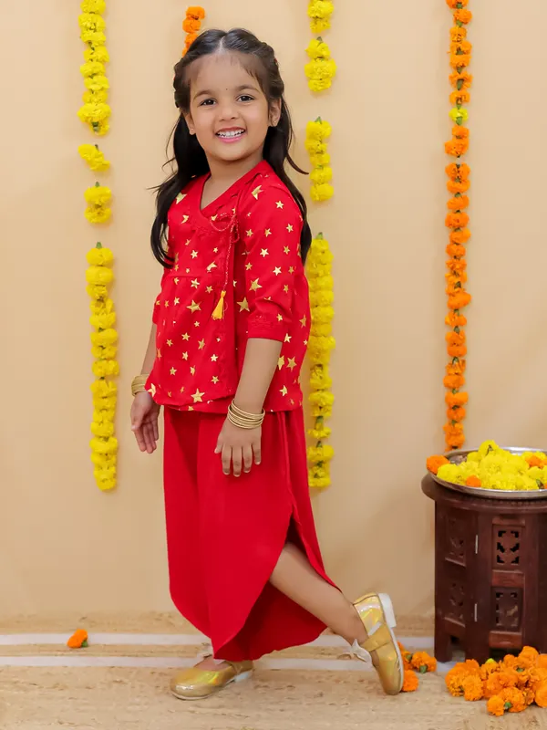 Red_Printed_Pure_Cotton_Angrakha_With_Harem