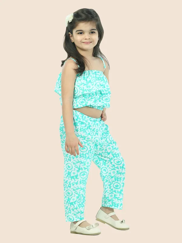 Green_Printed_Pure_Cotton_Crop_Top_With_Pyjamas_Set