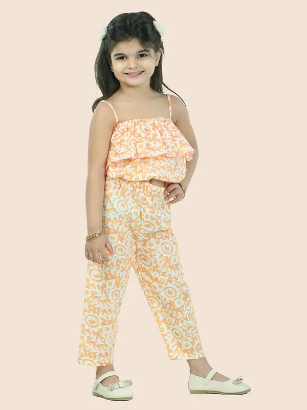 Orange_Printed_Pure_Cotton_Crop_Top_With_Pyjamas_Set
