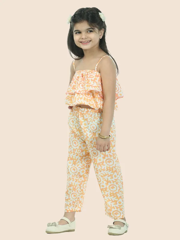 Orange_Printed_Pure_Cotton_Crop_Top_With_Pyjamas_Set