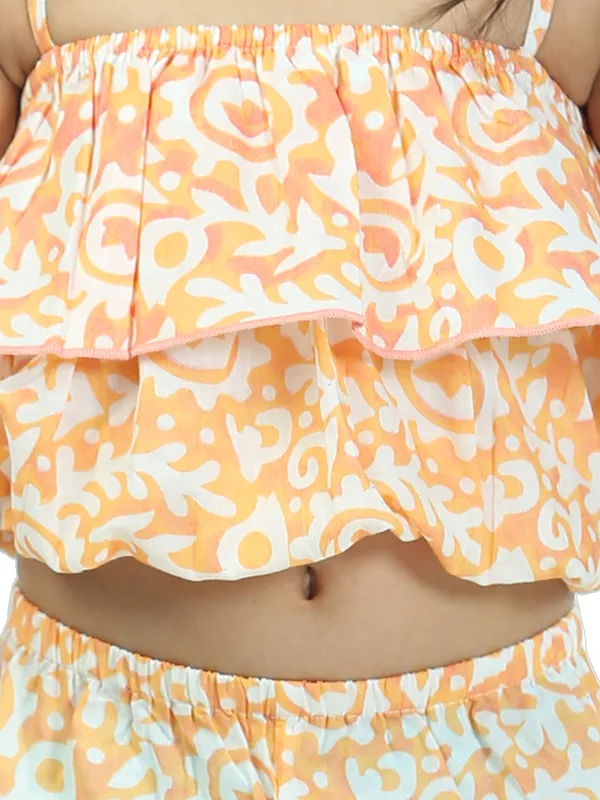 Orange_Printed_Pure_Cotton_Crop_Top_With_Pyjamas_Set
