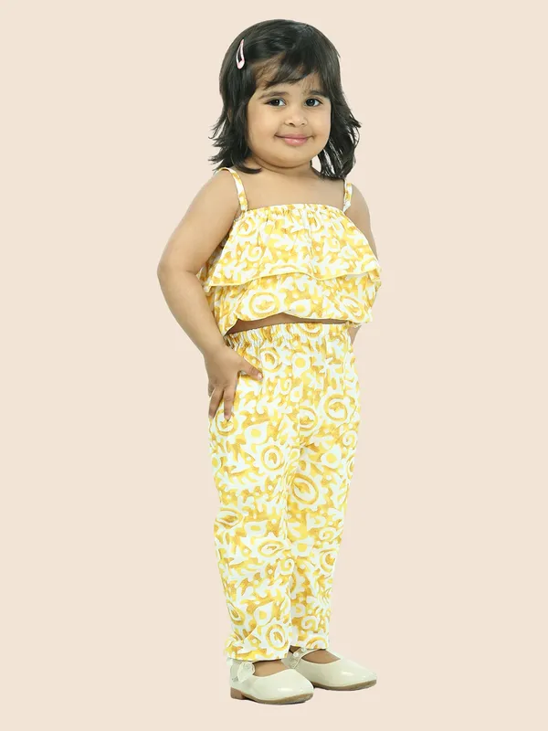 Yellow_Printed_Pure_Cotton_Crop_Top_With_Pyjamas_Set