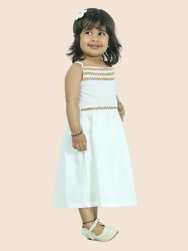 White_Pure_Cotton_Strap_Dress_Embellished_With_Lace