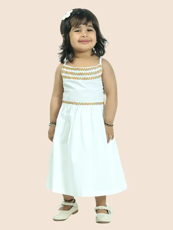 White_Pure_Cotton_Strap_Dress_Embellished_With_Lace