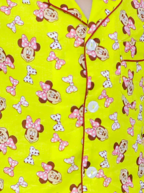 Yellow_Woven_Pure_Cotton_Printed_Night_Suit