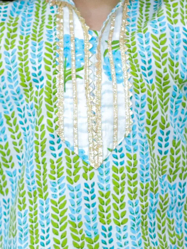 Blue_Pure_Cotton_Printed_Kurti_With_Patiala