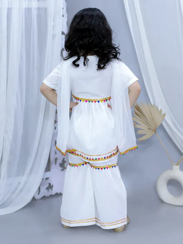 White_Pure_Cotton_Embellished_Kurti_With_Sharara
