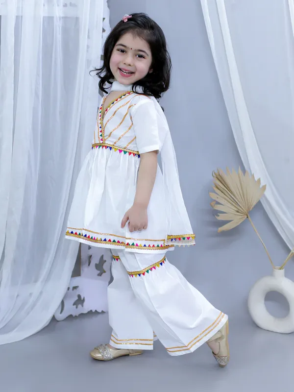White_Pure_Cotton_Embellished_Kurti_With_Sharara