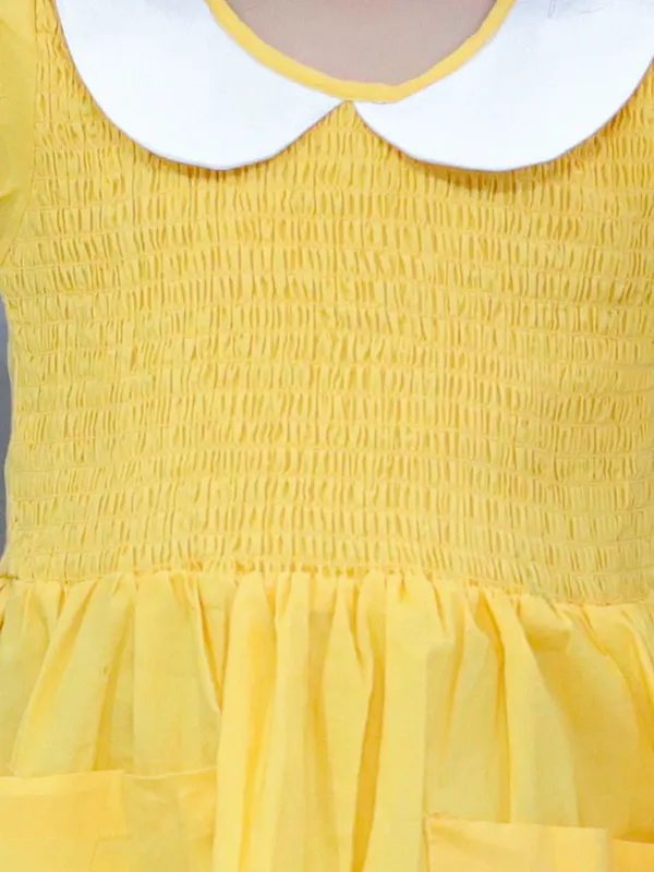 Yellow_Pure_Cotton_Smoked_Dress_With_Peter_Pan_Collar