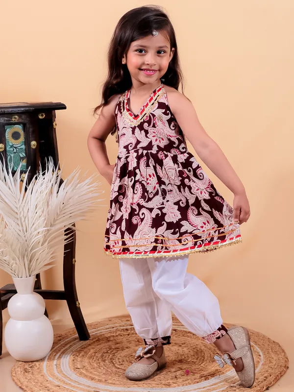 Maroon_Pure_Cotton_Sleeveless_Top_With_Pyjamas