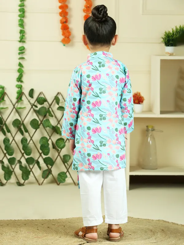 Pink_Pure_Cotton_Floral_Print_Full_Sleeve_Kurta_With_Pyjamas