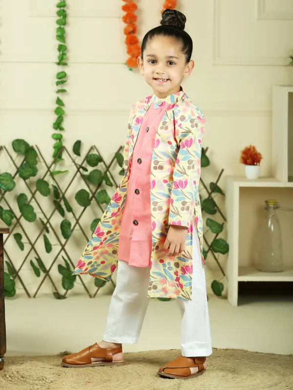 Red_Pure_Cotton_Floral_Print_Full_Sleeve_Kurta_With_Pyjamas
